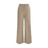 Valentino Beige Fleece Wool Casual Pants