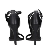 Max Mara Black Leather Stiletto Heel Sandals