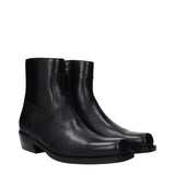 Versace Black Leather Ankle Boots