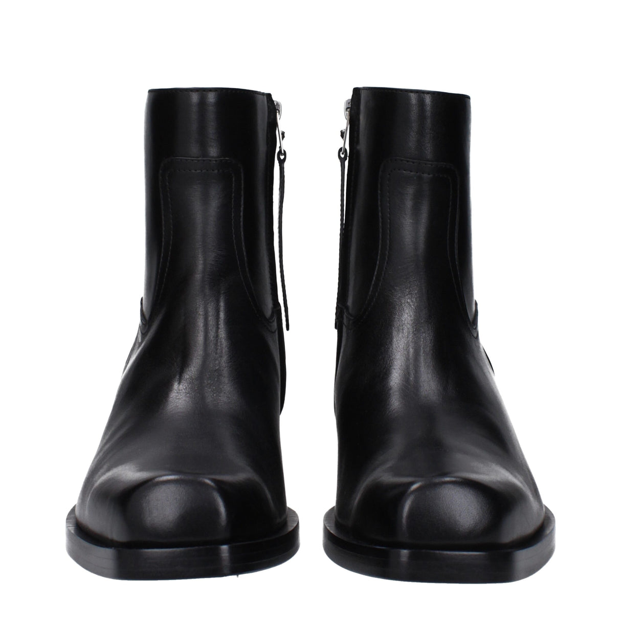 Versace Black Leather Ankle Boots