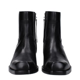 Versace Black Leather Ankle Boots