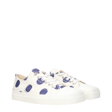 Moschino White Fabric Low Top Sneakers