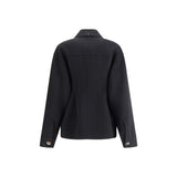 Max Mara Black Fleece Wool Coat