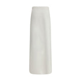 Max Mara White Viscose Long Skirt