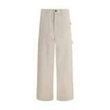 Max Mara Cream Cotton Cargo Pants