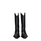 Off-White Black Leather High Heel Boots
