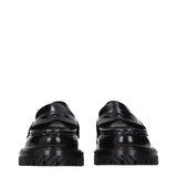Off-White Black Leather Slip-On Loafers