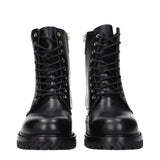 Off-White Black Leather Ankle Boots