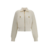 Balmain White Viscose Bomber
