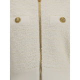 Balmain White Viscose Bomber