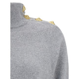 Balmain Gray Cashmere Casual Dress