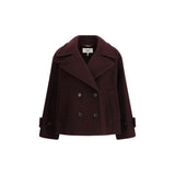 Chloé Bordeaux Fleece Wool Coat