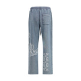 Off-White Blue Cotton Joggers (Workout Pants)