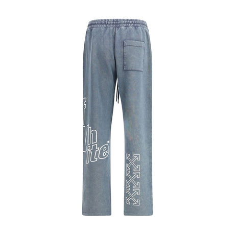 Off-White Blue Cotton Joggers (Workout Pants)