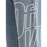 Off-White Blue Cotton Joggers (Workout Pants)