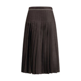 Burberry Brown Silk Midi Skirt