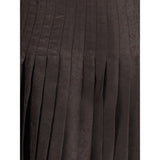 Burberry Brown Silk Midi Skirt