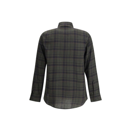 Saint Laurent Bicolor Cotton Pattern Shirt