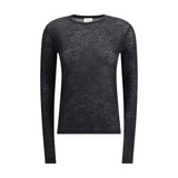 Saint Laurent Black Cashmere Long Sleeve T-Shirt