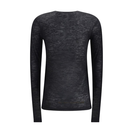 Saint Laurent Black Cashmere Long Sleeve T-Shirt