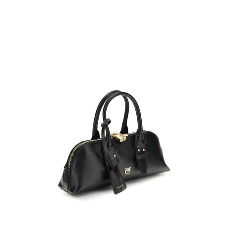 PINKO Black Calf Leather Bos Taurus Handbag