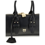 PINKO Black Calf Leather Bos Taurus Handbag