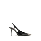 Saint Laurent Black Calf Leather Bos Taurus High Heel Pumps