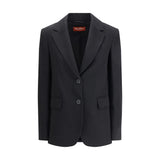 Max Mara Black Fleece Wool Coat