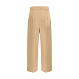 Max Mara Beige Fleece Wool Casual Pants