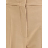 Max Mara Beige Fleece Wool Casual Pants