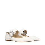 Jimmy Choo White Leather Ballet Flats