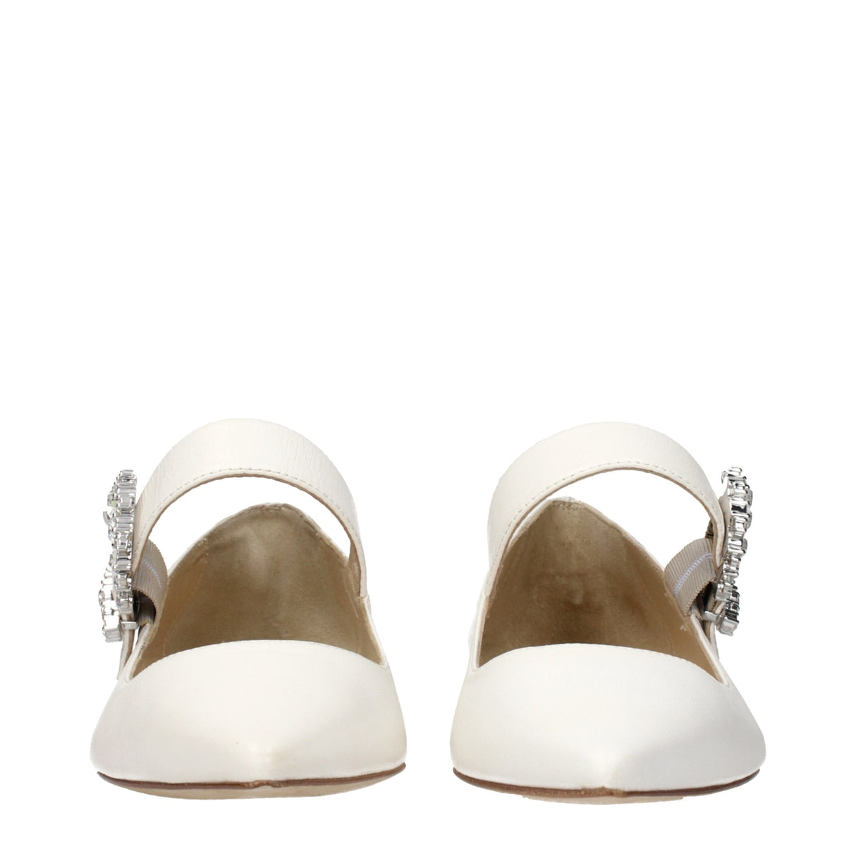 Jimmy Choo White Leather Ballet Flats