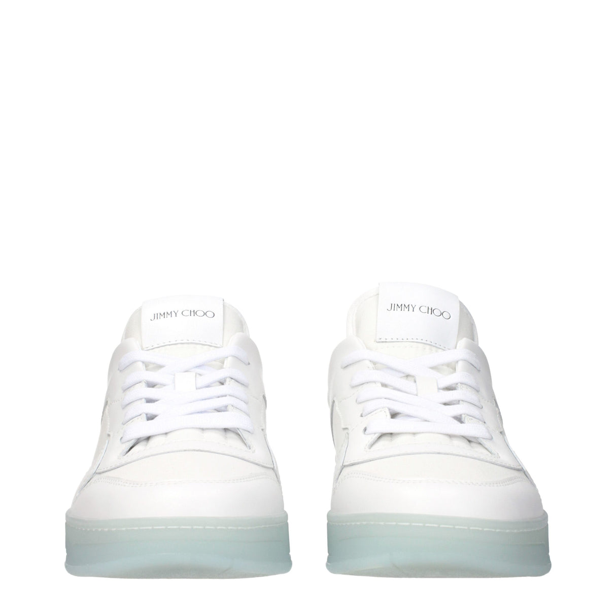 Jimmy Choo White Leather Low Top Sneakers