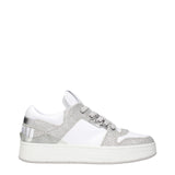 Jimmy Choo White Leather Low Top Sneakers