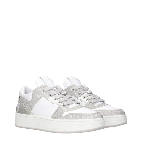 Jimmy Choo White Leather Low Top Sneakers