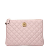 Versace Pink Leather Clutch Bag