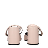 Versace Pink Leather Platform Sandals