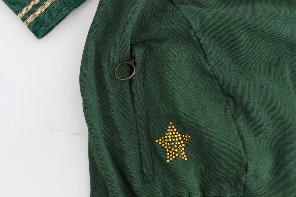John Galliano Green Mock Zip Cardigan Sweatshirt Sweater Jacket