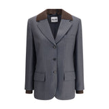 Miu Miu Gray Fleece Wool Blazer