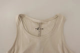 Max Mara Light Gray 100% Cotton Sleeveless Razor Back Tank Top