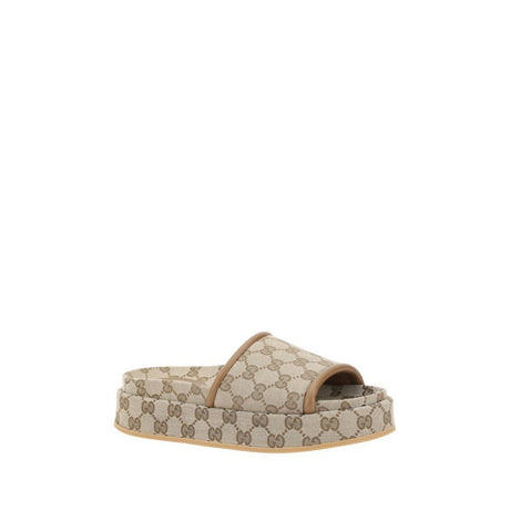 Gucci Beige Polyamide Flat Sandals