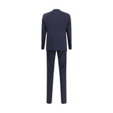 Giorgio Armani Blue Fleece Wool Two-Piece Suit