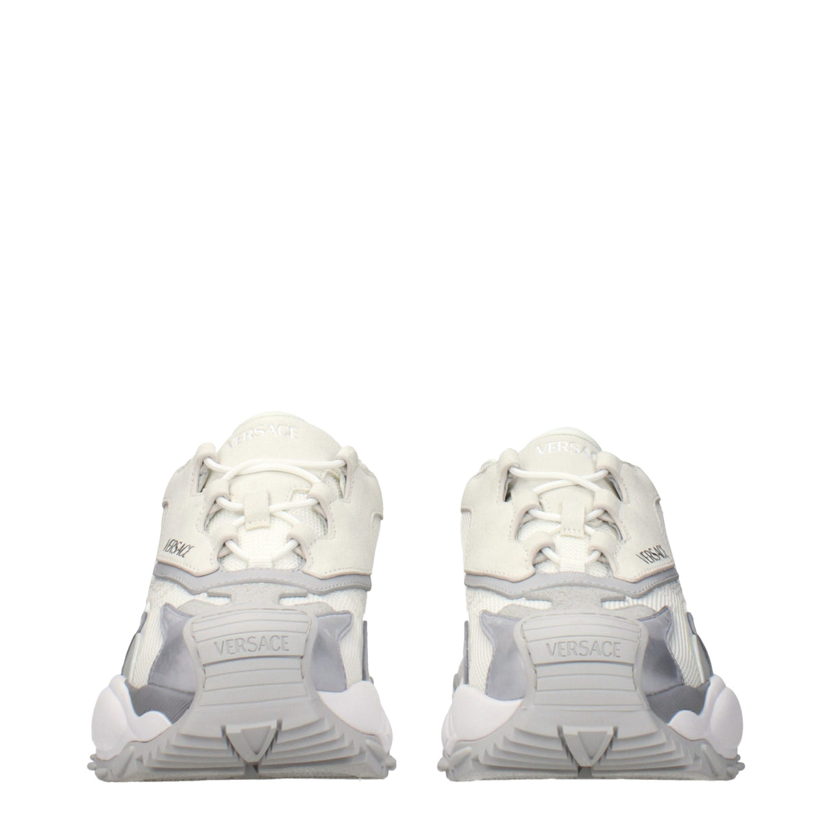 Versace White Fabric Chunky Sneakers