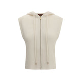 Max Mara White Wool Sleeveles Sweater