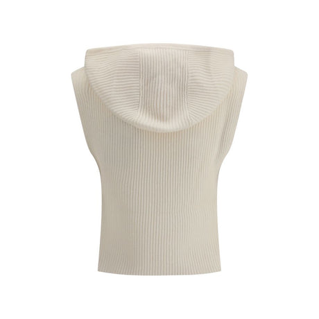 Max Mara White Wool Sleeveles Sweater