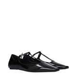 The Attico Black Leather Ballet Flats