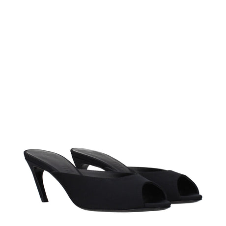 The Attico Black Fabric Flat Sandals