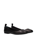 The Attico Black Leather Ballet Flats