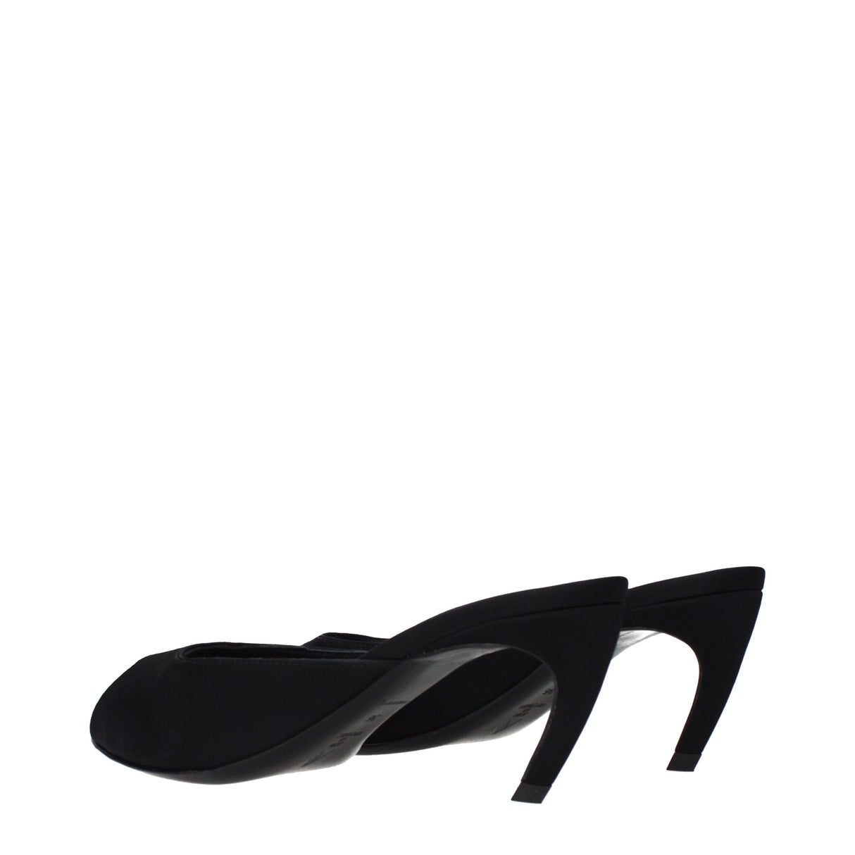 The Attico Black Fabric Flat Sandals