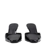 The Attico Black Leather Flat Sandals